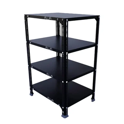 ALIJA 36 x 23 x 18 Inches 4 Shelves Multipurpose Storage Rack With Accessories(Gauge-24 gauge shelves, 18 gauge angle,Color-Black)