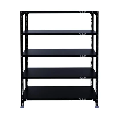 ALIJA 48 x 41 x 12 Inch 5 Shelves Multipurpose Storage Rack With Accessories(Color-Black,Gauge-24 Gauge Shelves & 18 Gauge Angle)