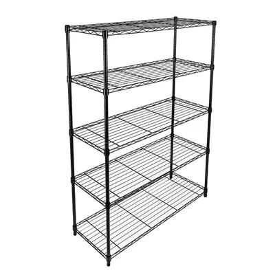 Rackwell 72 x 48 x 15 Inches 5-Shelves Mild Steel Black Coated Boltless Rack For Multipurpose Uses