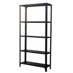 Menage 72 x 36 x 12 Inch 5 Shelves Ivory & Black Multipurpose Storage Rack With Accessories 