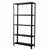 Menage 72 x 36 x 12 Inch 5 Shelves Ivory & Black Multipurpose Storage Rack With Accessories 