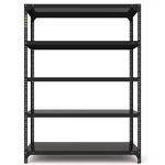 FIDVI® 12D X 35L X 48H Inch 5 Shelves Powder Coated Slotted Angle Metal Rack With Accessories ( SR-011)