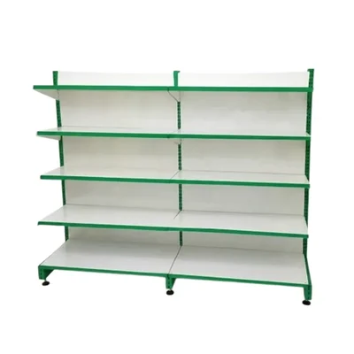 Global 6 feet x 3 feet 5 Shelves Slotted Channel Display Rack/Wall Rack For Multipurpose Uses (Set Of 2)