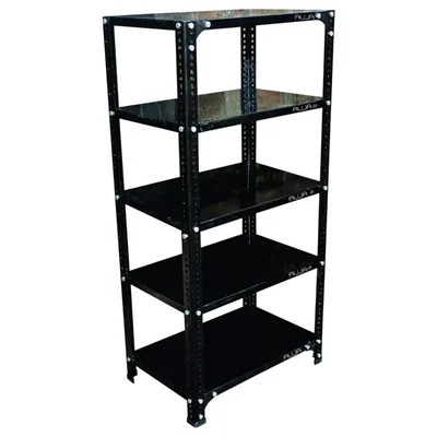 ALIJA 48 x 23 x 15 Inches 5 Shelves Multipurpose Storage Rack With Accessories(Gauge-24 gauge shelves, 18 gauge angle,Color-Black)