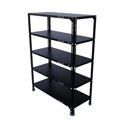 ALIJA 48 x 35 x 15 Inches 5 Shelves Multipurpose Storage Rack (Color-Black,Gauge-24 gauge shelves, 18 gauge angle)