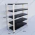 Alija 48 x 41 x 15 Inch 5 Shelves Slotted Angle Metal Rack For Multipurpose uses (Ivory Angle & Black Shelves )(Gauge-22 gauge shelves, 16 gauge angle)