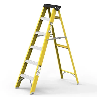 Vishwakarma 5 Steps FRP (Fiberglass) 1.82 m Single Sided Self Supporting Ladder Including Tool Storage Platform at The Top