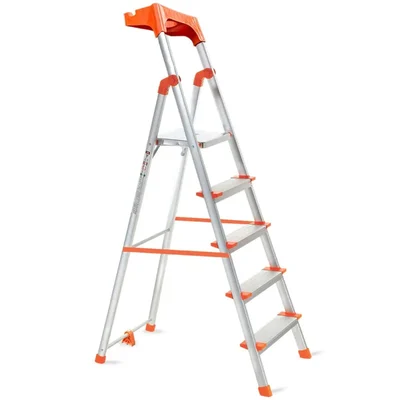 PROHOME 5 Step Foldable Aluminium Tool Tray Ladder for Home ( AQUA-LADD-05 APEX ) 5-Year Warranty