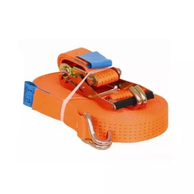 UTC 5 Ton 5000kg 10m Orange Nylon Heavy Duty 2 Piece Cargo Lashing Belt Set with Mild Steel Double J Hook