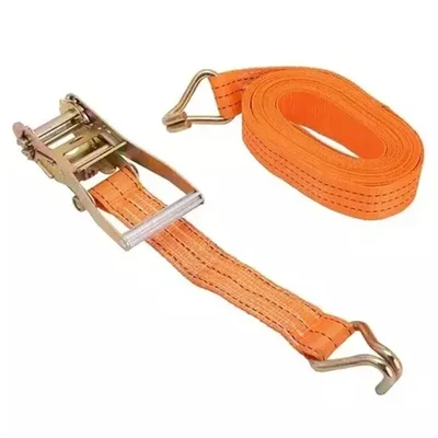 UTC 5 Ton 5000kg 10m Orange Polyester 2 Piece Cargo Loading Belt Set Double J Hook Commercial Restraint