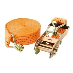 Heavy Duty 3 Ton Capacity 50 mm Thickness & 10 Meter Length Polyester Ratchet Cargo Lashing Belt 