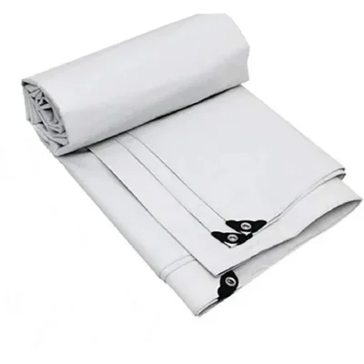 ZN Global 600 GSM 12 feet x 18 feet Nylon Fabric, PVC Coated, UV Protected, Waterproof Tarpaulin Sheet(Color-White)