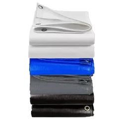ZN Global 600 GSM 12 feet x 18 feet Nylon Fabric, PVC Coated, UV Protected, Waterproof Tarpaulin Sheet(Color-White)