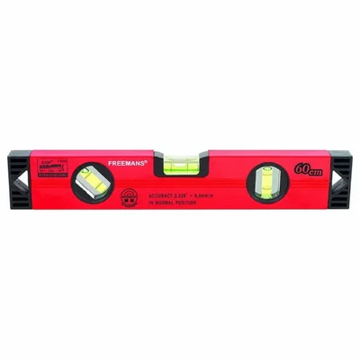 Freemans 60cm Aluminium Box Section Spirit Level with 3 High Visibility Shock Resistant Vials BS360