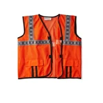 Warnmat 60 GSM High-Visibility Safety Waistcoat, Reflective Orange Construction Work Vest