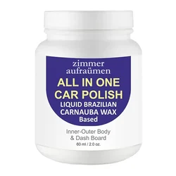 Zimmer Aufraumen 60ml All in One Car Polish Liquid Brazilian Carnauba Wax Based for Inner-Outer Body & Dash Board Clean