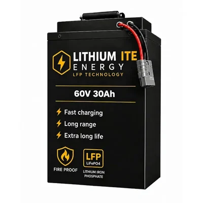 Premium Quality 60V 30Ah Fireproof LFP Electric Scooter Battery Pack with Charger (Up to 60km Range, Fast Charging)