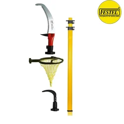 Festel Multipurpose Fiberglass Telescopic Pole of 6 to 18 feet with 3 Attachments