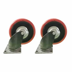 Suwas Trolley 2 Pieces 8 x 2 Inch Polyurethane 625 Kg Load Capacity Swivel Caster Wheel | 6 Month Warranty