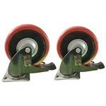 Suwas Trolley 2 Pieces 8 x 2 Inch Polyurethane 625 Kg Load Capacity Swivel With Brake Caster Wheel | 6 Month Warranty