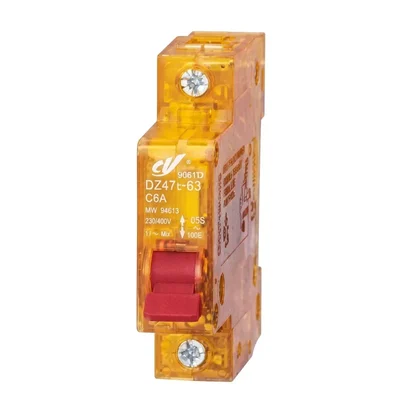 Premium Quality CY Gold 63A MCB DC 12V-220V Single Pole Miniature Circuit Breaker Power-Off Safety Switch