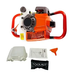 Heavy Duty 2-stroke, 63-cc Without Bit For Earth Auger/ Post Hole Digger Machine with Free Accessories