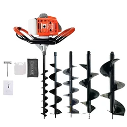 Heavy Duty 63-cc, 2-stroke with Free Combo Auger Bits 4 inch, 6 inch, 8 inch, 10 inch and 12 inch For Earth Auger/ Post Hole Digger Machine