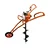 Heavy Duty 63-cc Trolley Type Single Wheel Earth Auger / Post hole digger with 10 inch Auger Bit
