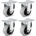 Heavy Duty 2.5 inch / 63 mm Pack Of 4 Fixed Type Single Ball Bearing PP Caster Wheel