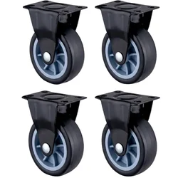 Heavy Duty 63 mm / 2.5 inch Pack Of 4 Fixed Type Plain Bore PU Caster Wheel