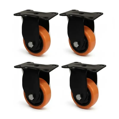 Heavy Duty 2.5 inch / 63 mm Pack Of 4 Fixed Type Double Ball Bearing PP Caster Wheel
