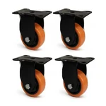 Heavy Duty 2.5 inch / 63 mm Pack Of 4 Fixed Type Double Ball Bearing PP Caster Wheel