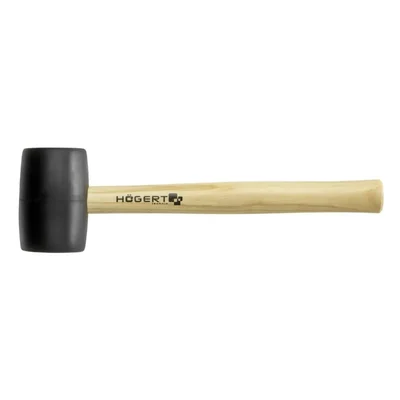 Högert Technik HT3B043 680g Black Rubber Mallet – Surface-Safe Tiling & Masonry Hammer with Treated Ash Wood Handle