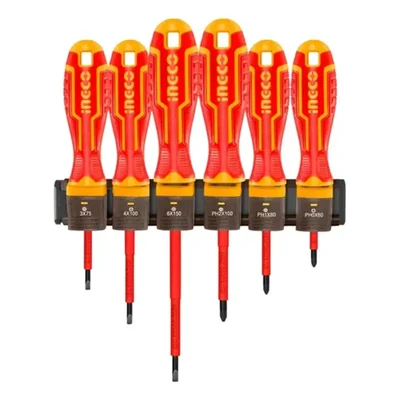 Ingco 6 Pcs Insulated Screwdriver Set (HKISD0608)