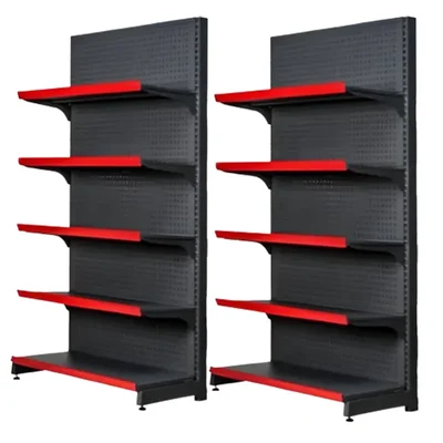 Premium Quality  6 x 3 Feet 5 Shelves  Black Colour Display Rack- Set Of 2 