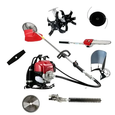 Heavy Duty 35 CC 4 Stroke 6 in 1 Multi Attachment Backpack Brush Cutter | Grass Cutting Machine With Accessories