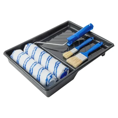 Wadfow 6 in 1 Cylinder Brush Paint Roller Set for Inner Wall with Polyester Rollers and Painting Tools (WCB3H62)