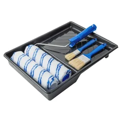 Wadfow 6 in 1 Cylinder Brush Paint Roller Set for Inner Wall with Polyester Rollers and Painting Tools (WCB3H62)