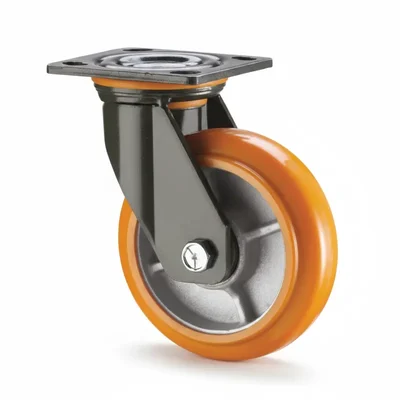 Heavy Duty 440 kg Load Capacity 6 inch (150 mm) Swivel Type Double Ball Bearing PU Caster Wheel