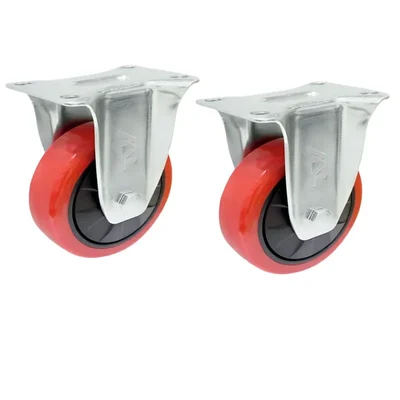 Prakash 6 Inch With 2.5mm Thickness 2 Pcs Fixed Type Medium Duty Castor Wheel