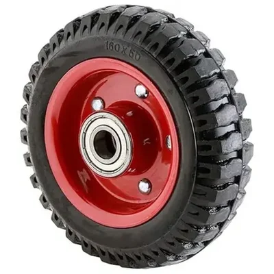 PROBECHO 6-Inch Heavy-Duty Solid Rubber Single Wheel with Double Bearings For Multipurpose Uses