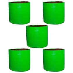 Siddhi 250 GSM, 6 inch x 6 inch HDPE, Round Shape, Reusable Grow Bag | Suitable for Nursery and Garden(Pack-5 pieces)