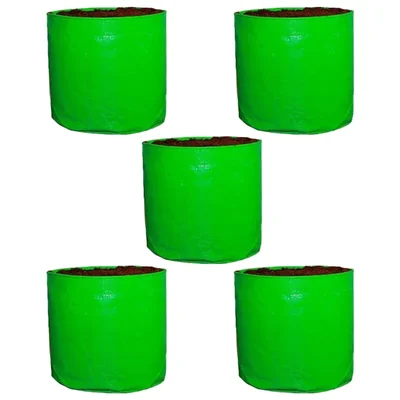 Siddhi 250 GSM, 6 inch x 6 inch HDPE, Round Shape, Reusable Grow Bag | Suitable for Nursery and Garden(Pack-5 pieces)