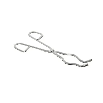 Cometek 6-Inch Grasp Hot Apparatus Polished Stainless Steel Bowed Jaws Flat Ends Crucible Tong
