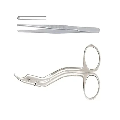 Forgesy 6 Inch Stainless Steel Tissue Tooth Forceps Suture Cutting Scissor Surgical Set Classic