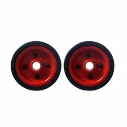 Heavy Duty 150 x 50 MM / 6 x 2 Inch High Quality Solid Rubber Wheel Without Ball Bearing ( Pack of 2 )