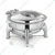Stainless Steel 6 Ltr Plain Round Hydraulic Chafing Dish with Half Glass Lid