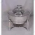 Stainless Steel 6 Ltr Plain Round Hydraulic Chafing Dish with Half Glass Lid