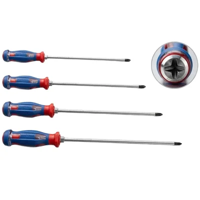 EVERTOOL 6mm Blue 2-in-1 Striking Reversible S2 Screwdriver Set ISI Mark (100-250mm) EV-6100/6150/6200/6250