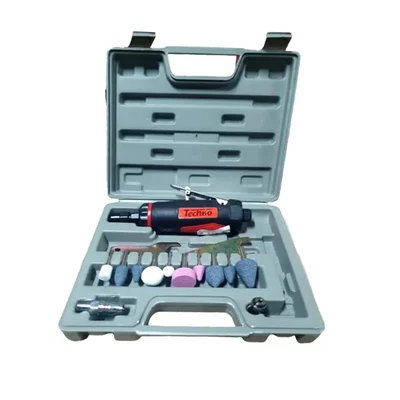Techno 15 Pcs Mini Air Die Grinder Kit With Accessories, 22000 RPM Speed (AT 7032 BK)